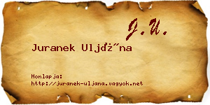 Juranek Uljána névjegykártya
